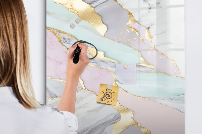 Glazen magneetbord met decoratieve print Decoratief marmer