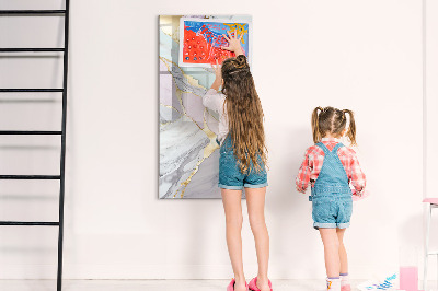 Glazen magneetbord met decoratieve print Decoratief marmer