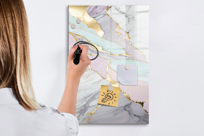 Glazen magneetbord met decoratieve print Decoratief marmer