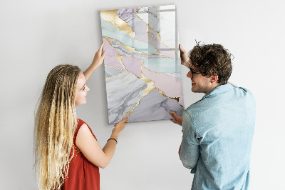 Glazen magneetbord met decoratieve print Decoratief marmer