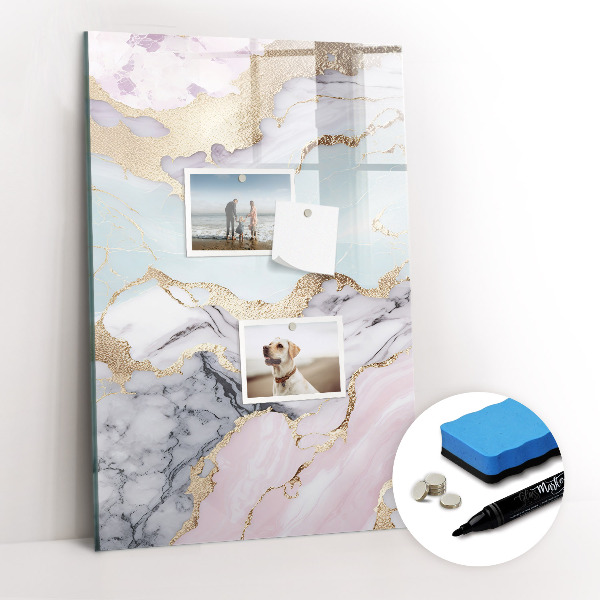 Wandbord van glas magnetisch en uitwisbaar Marmer