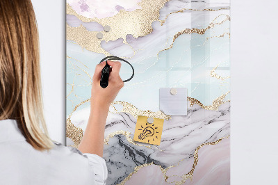 Wandbord van glas magnetisch en uitwisbaar Marmer