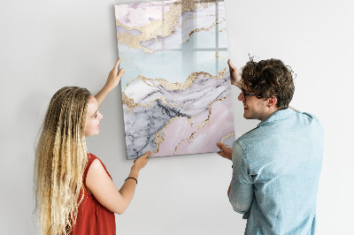 Wandbord van glas magnetisch en uitwisbaar Marmer