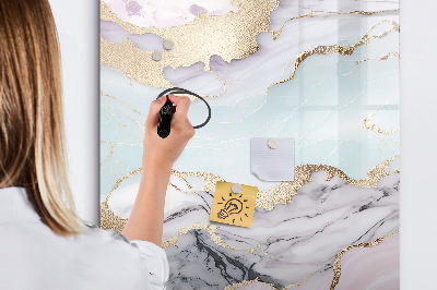 Wandbord van glas magnetisch en uitwisbaar Marmer