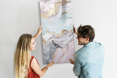 Wandbord van glas magnetisch en uitwisbaar Marmer