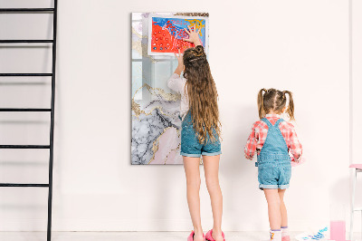 Wandbord van glas magnetisch en uitwisbaar Marmer