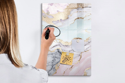 Wandbord van glas magnetisch en uitwisbaar Marmer