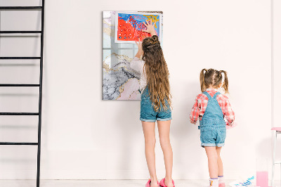 Wandbord van glas magnetisch en uitwisbaar Marmer