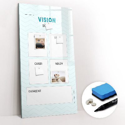 Glazen magneetbord met decoratieve print Gezondheidsplanner