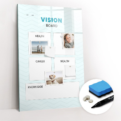 Glazen magneetbord met decoratieve print Gezondheidsplanner
