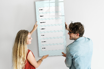 Magnetisch memobord van glas voor aan de muur Wekelijkse planner