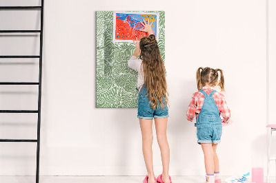 Wandbord van glas magnetisch en uitwisbaar Groot bladerenpatroon