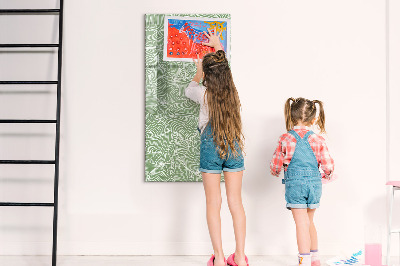 Wandbord van glas magnetisch en uitwisbaar Groot bladerenpatroon