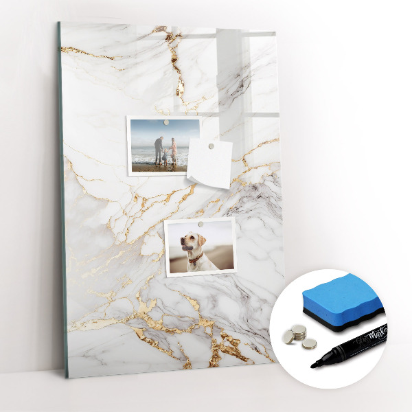 Glazen magneetbord met decoratieve print Decoratief marmer