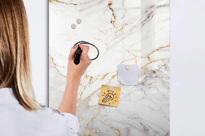 Glazen magneetbord met decoratieve print Decoratief marmer