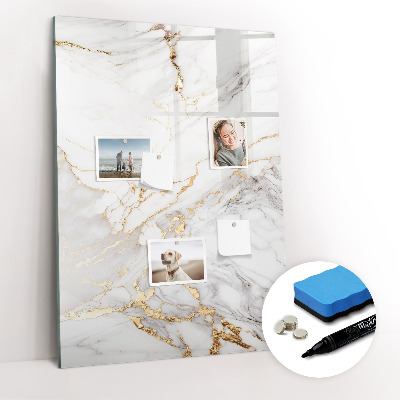 Glazen magneetbord met decoratieve print Decoratief marmer