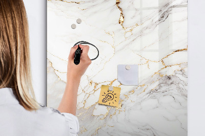 Glazen magneetbord met decoratieve print Decoratief marmer