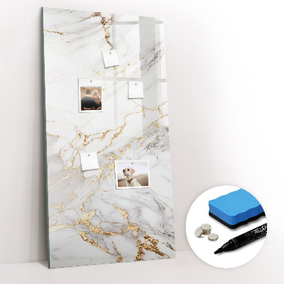 Glazen magneetbord met decoratieve print Decoratief marmer