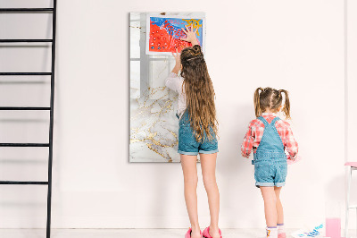 Glazen magneetbord met decoratieve print Decoratief marmer