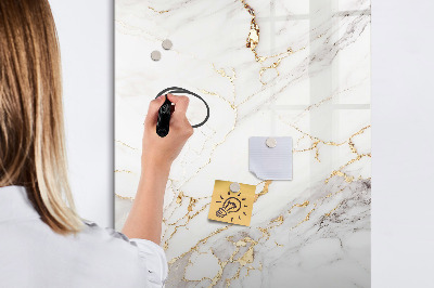 Glazen magneetbord met decoratieve print Decoratief marmer