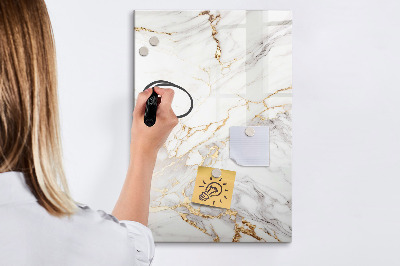 Glazen magneetbord met decoratieve print Decoratief marmer