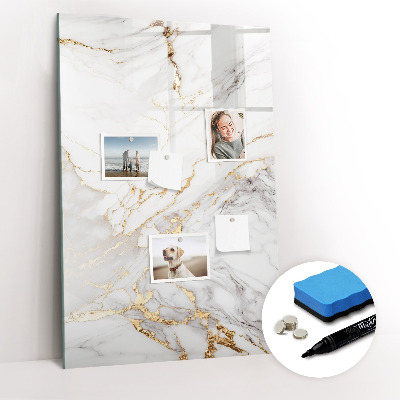 Glazen magneetbord met decoratieve print Decoratief marmer