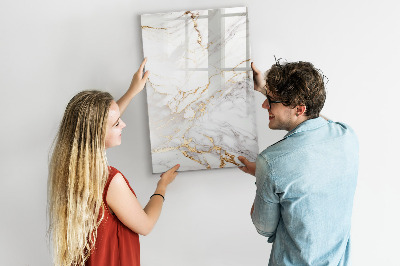 Glazen magneetbord met decoratieve print Decoratief marmer