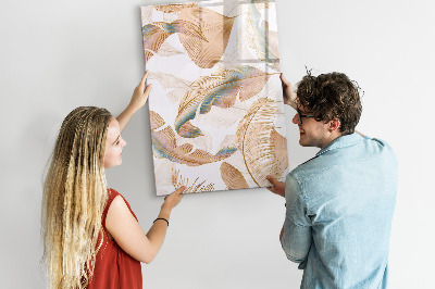 Wandbord van glas magnetisch en uitwisbaar Vogelveerpatroon