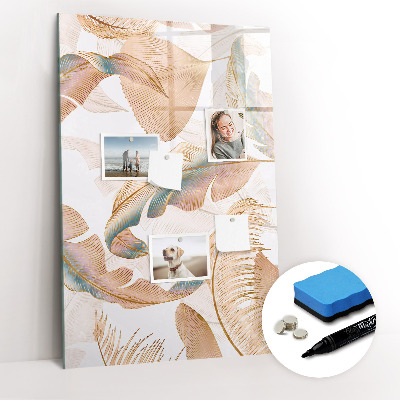 Wandbord van glas magnetisch en uitwisbaar Vogelveerpatroon