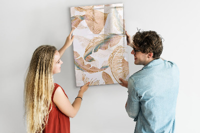 Wandbord van glas magnetisch en uitwisbaar Vogelveerpatroon