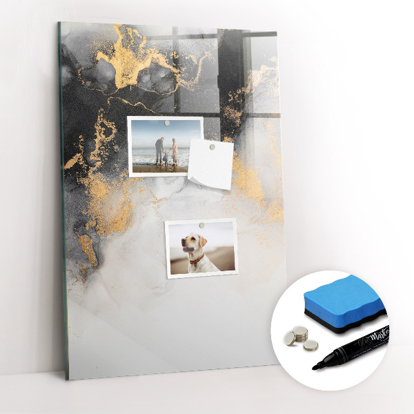 Magnetisch memobord van glas voor aan de muur Marmeren abstractie