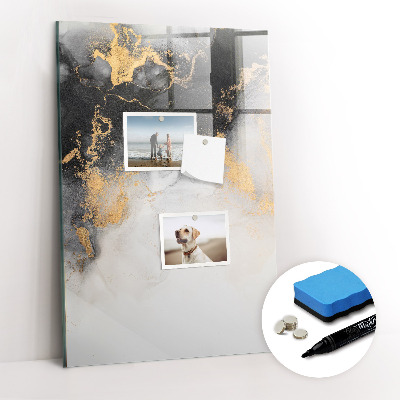 Magnetisch memobord van glas voor aan de muur Marmeren abstractie
