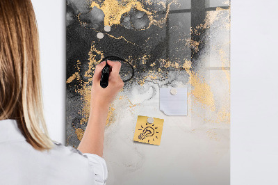 Magnetisch memobord van glas voor aan de muur Marmeren abstractie