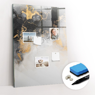 Magnetisch memobord van glas voor aan de muur Marmeren abstractie