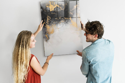 Magnetisch memobord van glas voor aan de muur Marmeren abstractie
