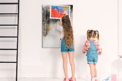 Magnetisch memobord van glas voor aan de muur Marmeren abstractie