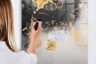 Magnetisch memobord van glas voor aan de muur Marmeren abstractie