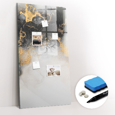 Magnetisch memobord van glas voor aan de muur Marmeren abstractie