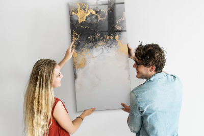 Magnetisch memobord van glas voor aan de muur Marmeren abstractie