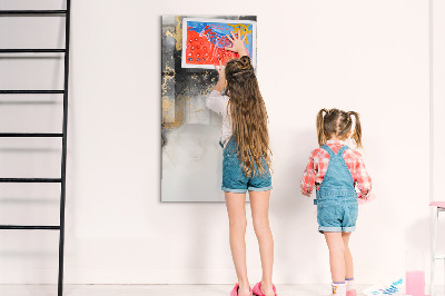 Magnetisch memobord van glas voor aan de muur Marmeren abstractie