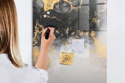 Magnetisch memobord van glas voor aan de muur Marmeren abstractie