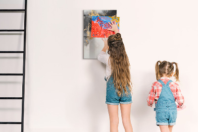 Magnetisch memobord van glas voor aan de muur Marmeren abstractie