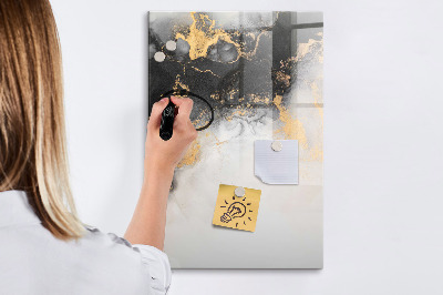 Magnetisch memobord van glas voor aan de muur Marmeren abstractie