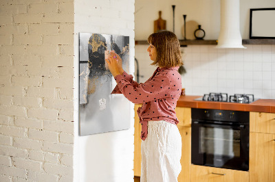 Magnetisch memobord van glas voor aan de muur Marmeren abstractie