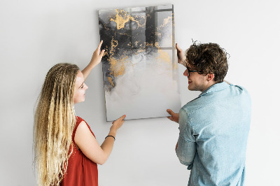 Magnetisch memobord van glas voor aan de muur Marmeren abstractie