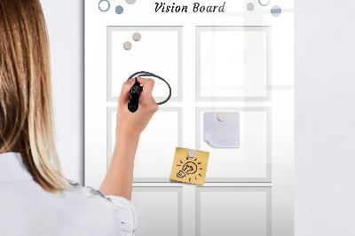 Glazen magneetbord met decoratieve print Overzichtsbord