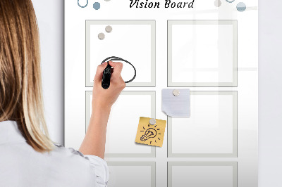 Glazen magneetbord met decoratieve print Overzichtsbord