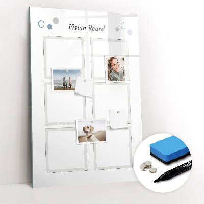 Glazen magneetbord met decoratieve print Overzichtsbord