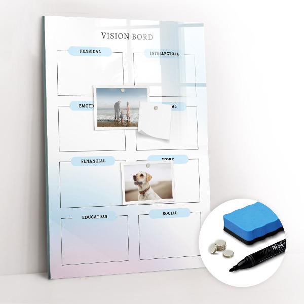 Glazen magneetbord met decoratieve print Bord