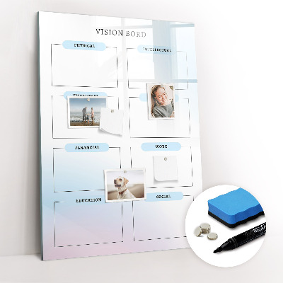 Glazen magneetbord met decoratieve print Bord